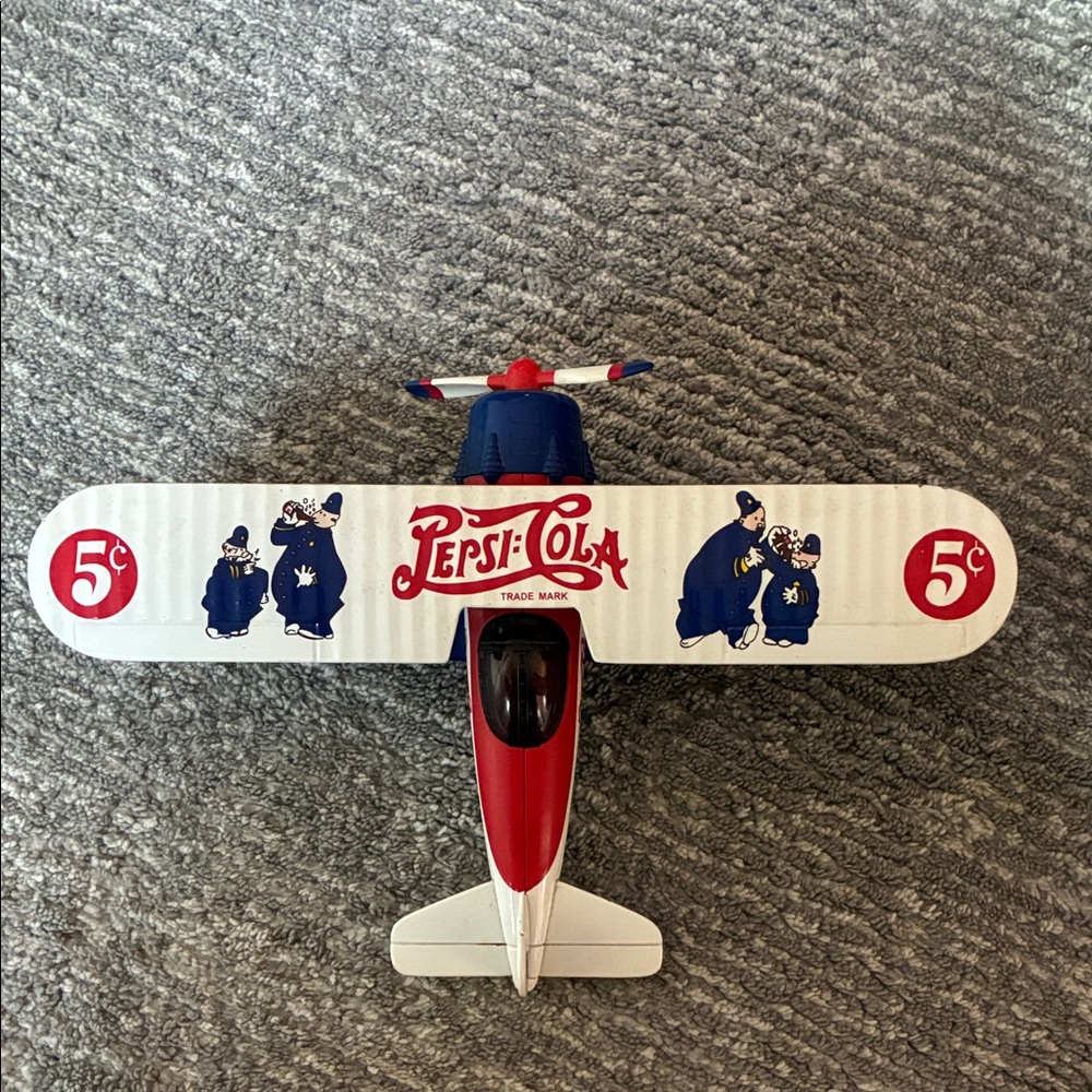 GearBox Pepsi Coin Bank Biplane Modified 1932 Stearman Die Cast 1996 Vintage